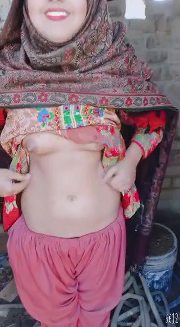 Hijabi paki girl shows boobs and hairy pussy