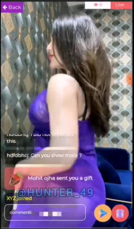 Rivika Mani Demanding Model Falunting Big Cleavage Purple Saree Premium