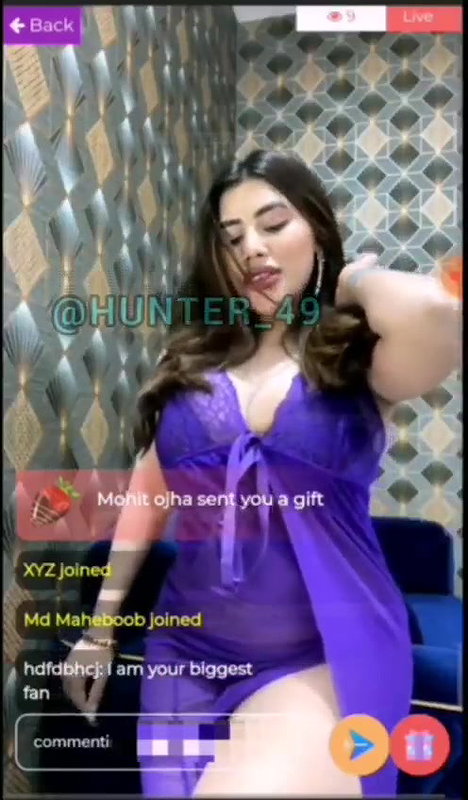 Rivika Mani Demanding Model Falunting Big Cleavage Purple Saree Premium