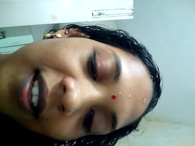 Desi girl making video for lover in bathroom