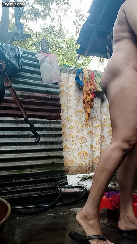 Shower scene of Bangladeshi village girl Akhi looking beautiful with sexy dress