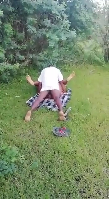 Mature couple caught fucking outdoor