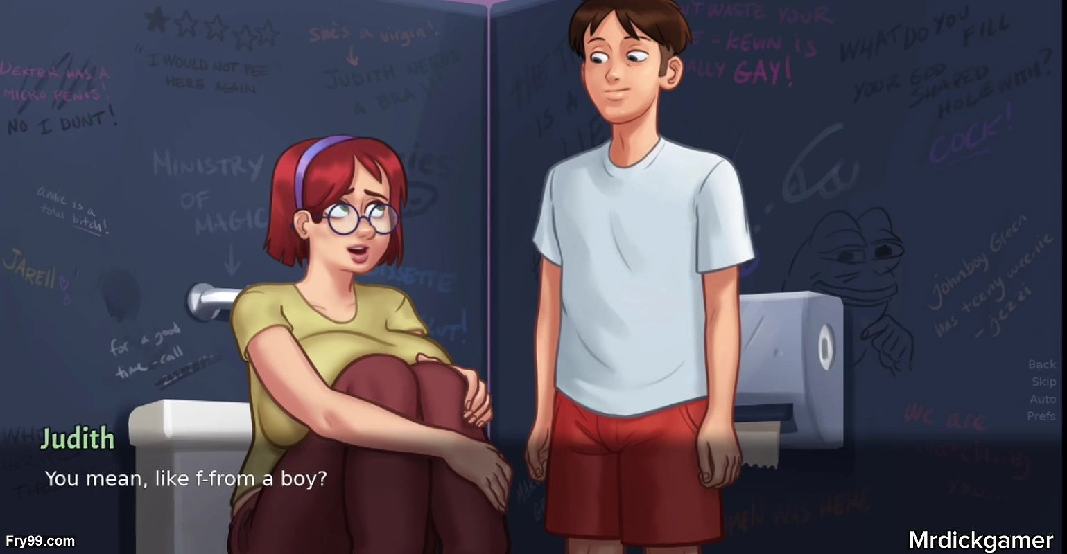 Summertime saga Shy bitch gives her bestfriend a creampie handjob