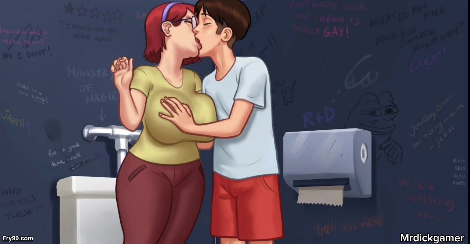 Summertime saga Shy bitch gives her bestfriend a creampie handjob