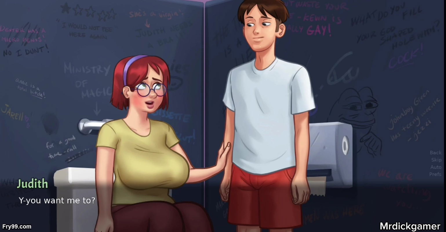 Summertime saga Shy bitch gives her bestfriend a creampie handjob