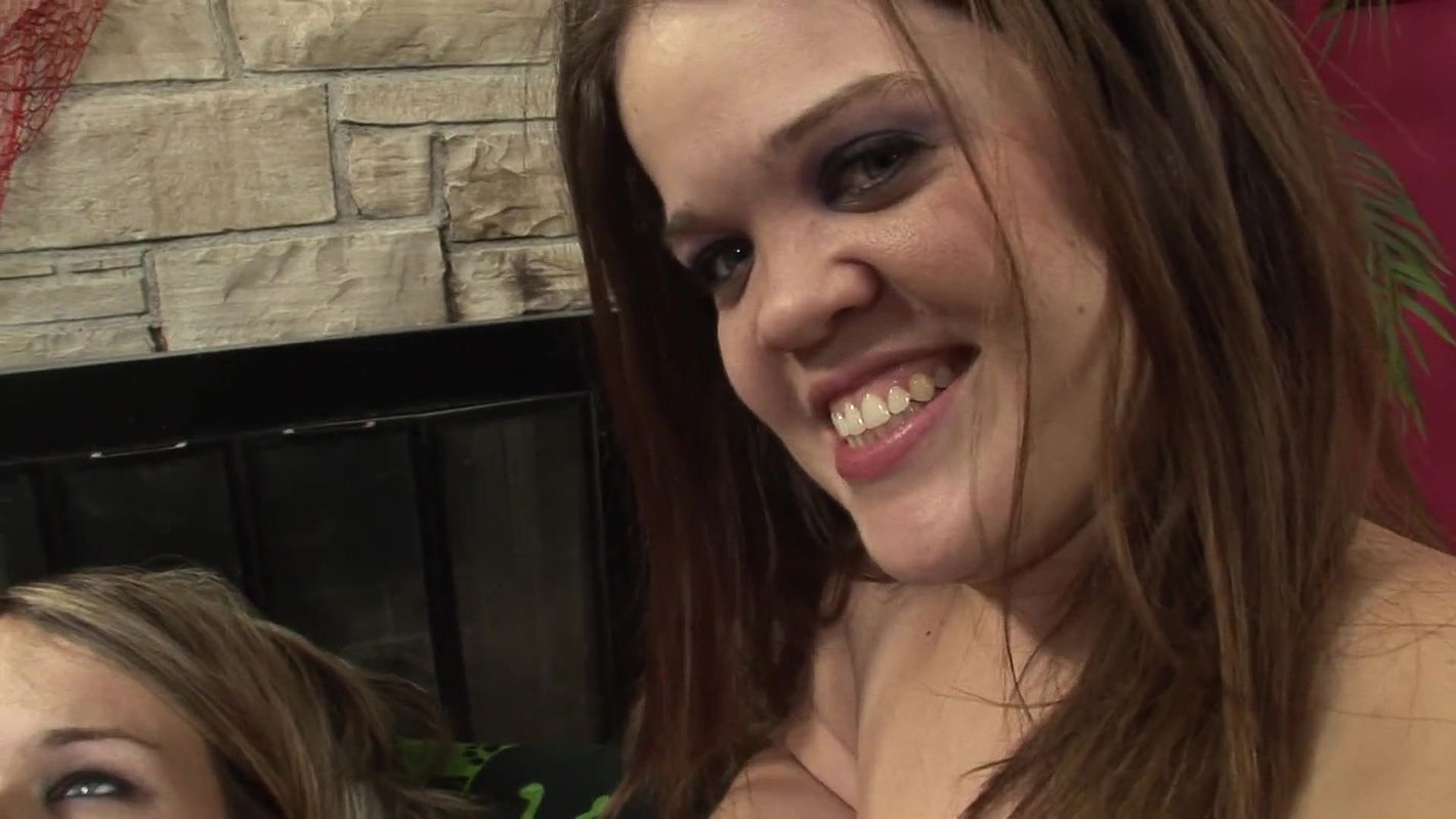 Two midgets and one brunette squirt after playing with toys