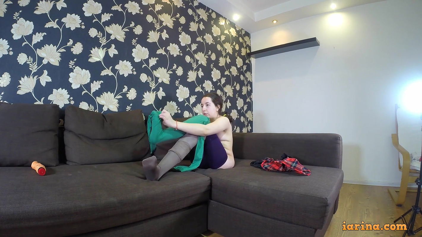 Midget feeling good in several layers of pantyhose