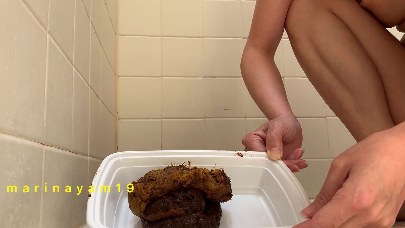 Marinayam19 Shit on paper and transferred to container