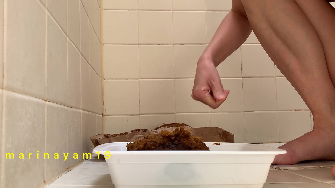 Marinayam19 Shit on paper and transferred to container