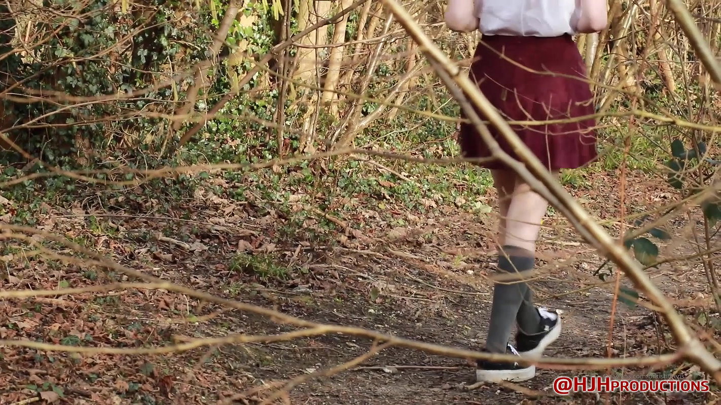 lking through the woods on her way home and relieve
