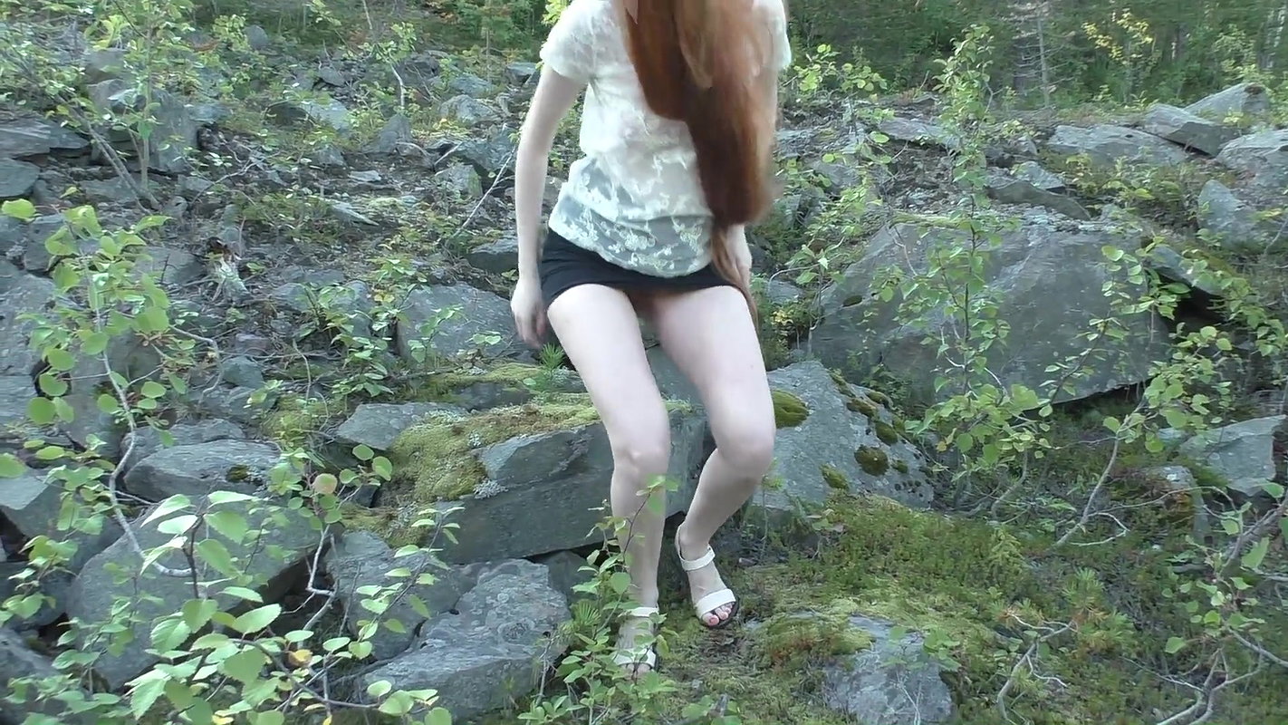 e sat on a rock and pee
