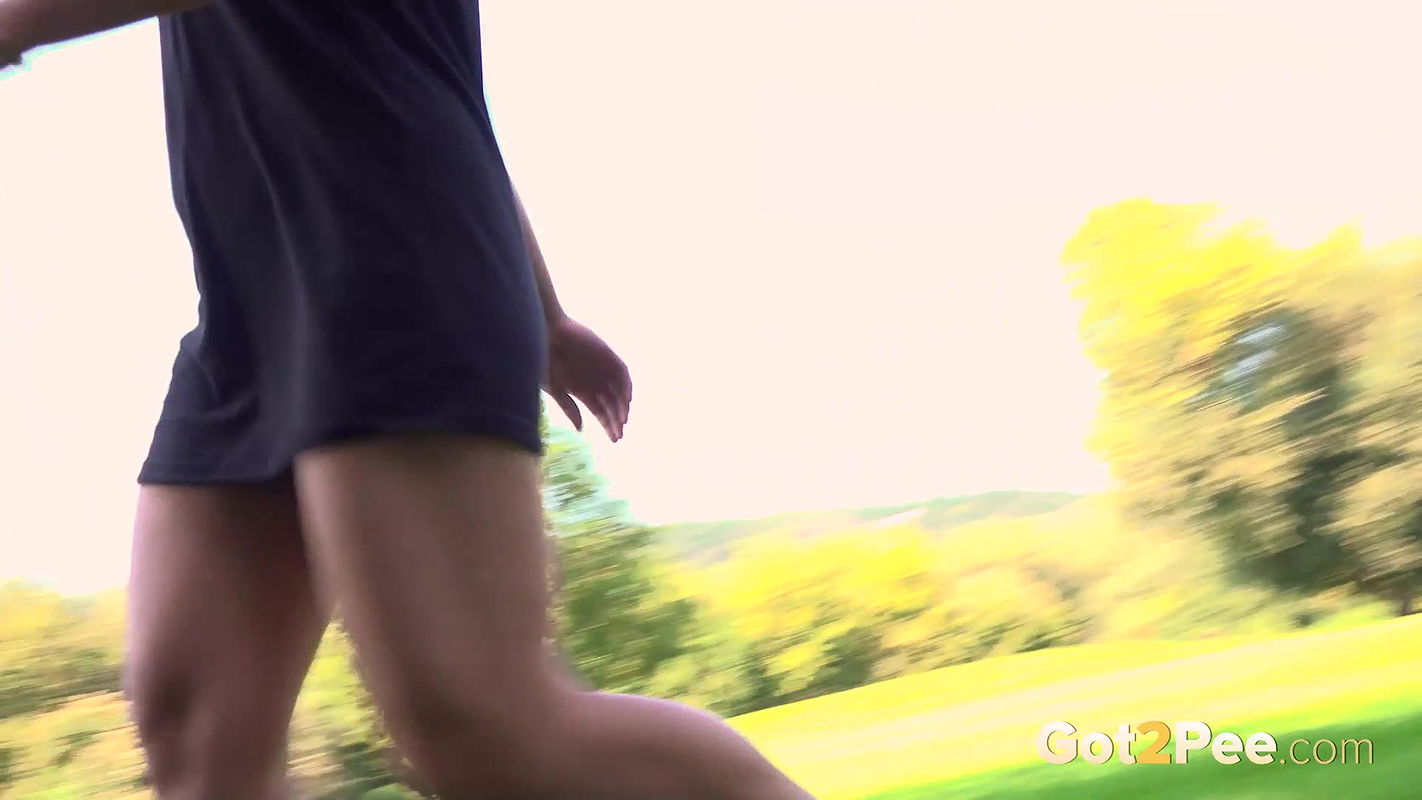 00Blonde Girl Pissing In A Busy Park