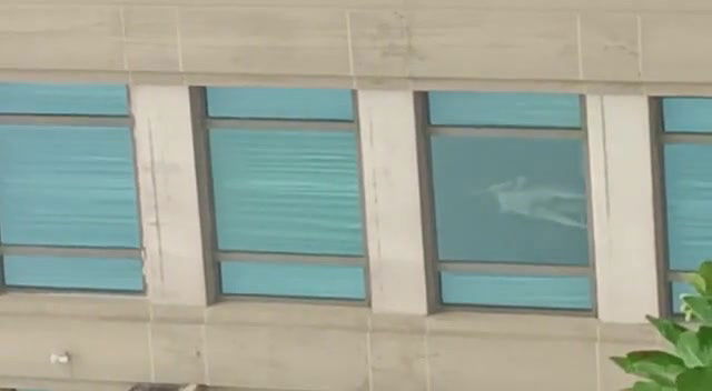 Couple fucking in hotel, captured by peoples from outside