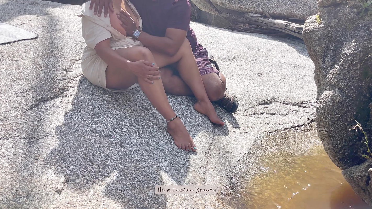 Voluptuous Milf making Love by the River – Public Outdoor Romance – Liplock Kissing, Boobs Press