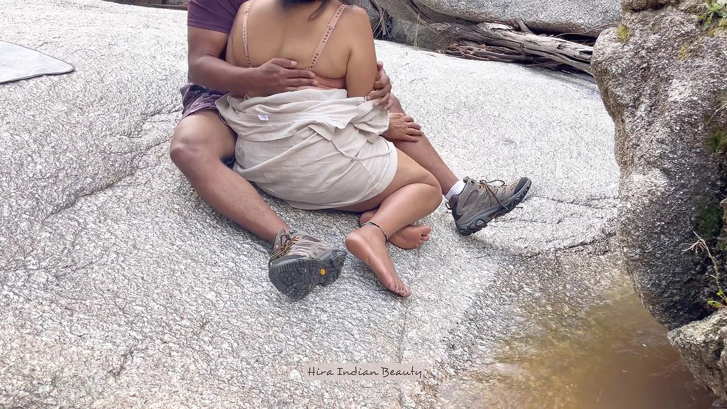Voluptuous Milf making Love by the River – Public Outdoor Romance – Liplock Kissing, Boobs Press