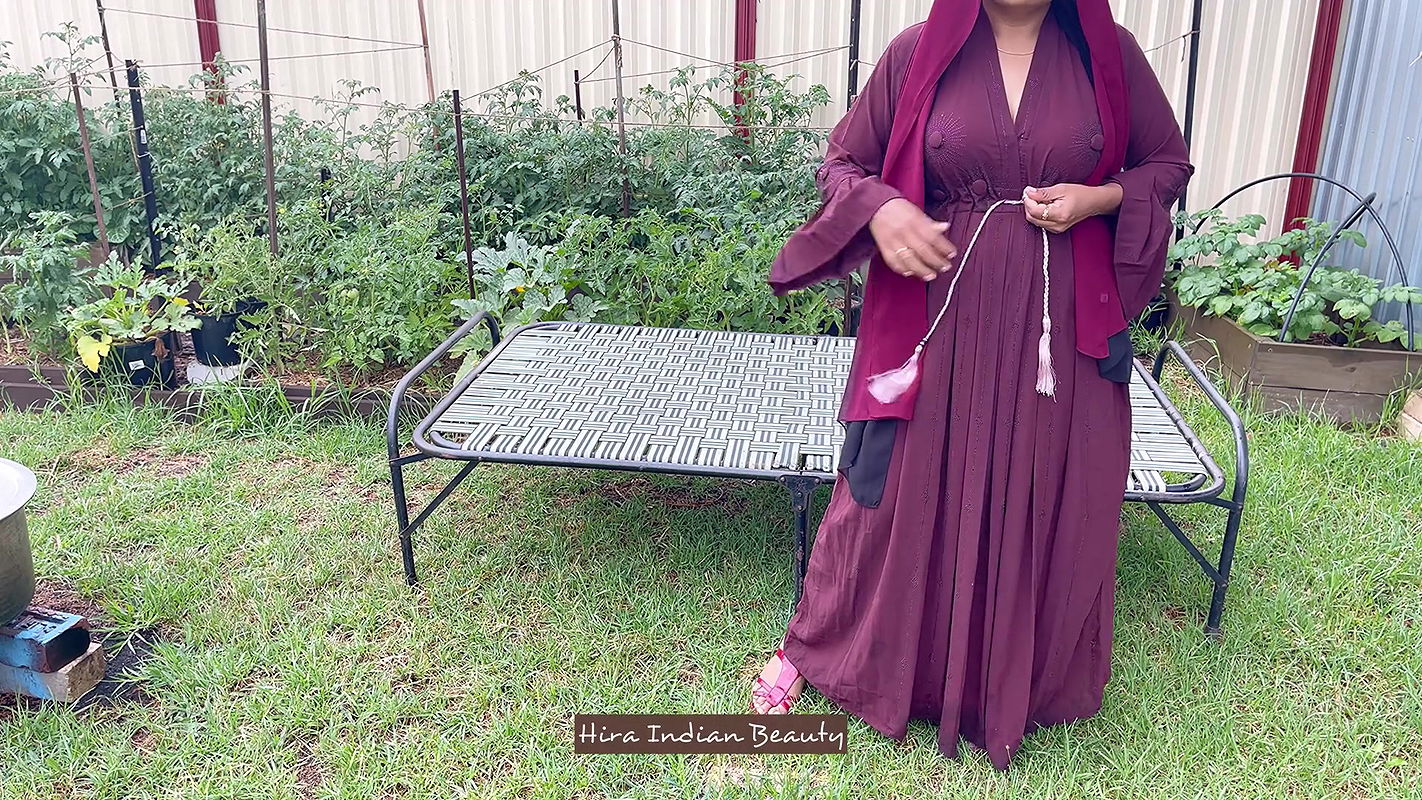 Thick and Shy Hijab Wife having an Erotic Massage and Sensual Softcore Sex in Outdoor