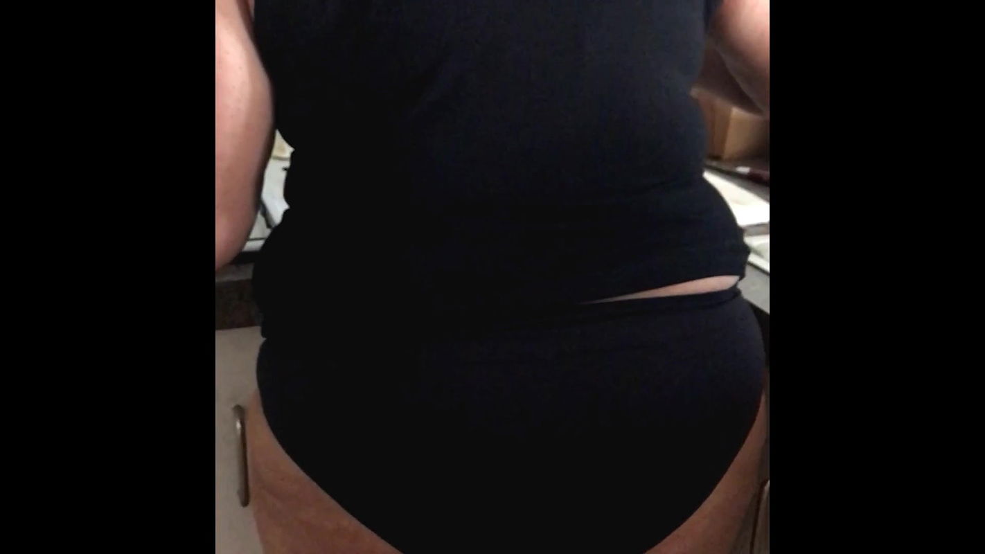 Sexy Brown Housewife Cooking in the Kitchen in Undies  Showing Beauitful Ass