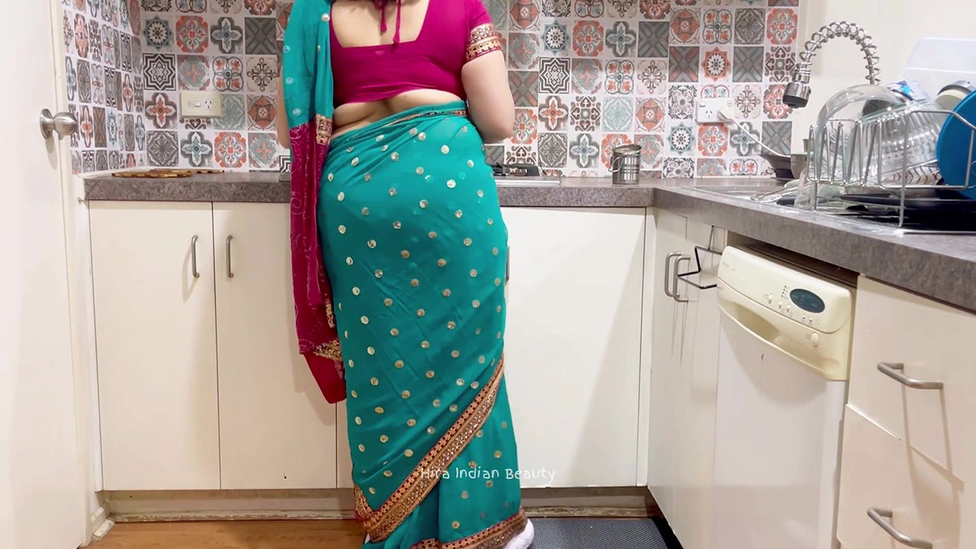 Indian Couple Romance in Kitchen – Saree Sensual Sex – Saree lifted up – Pussy, Boobs and Ass Play
