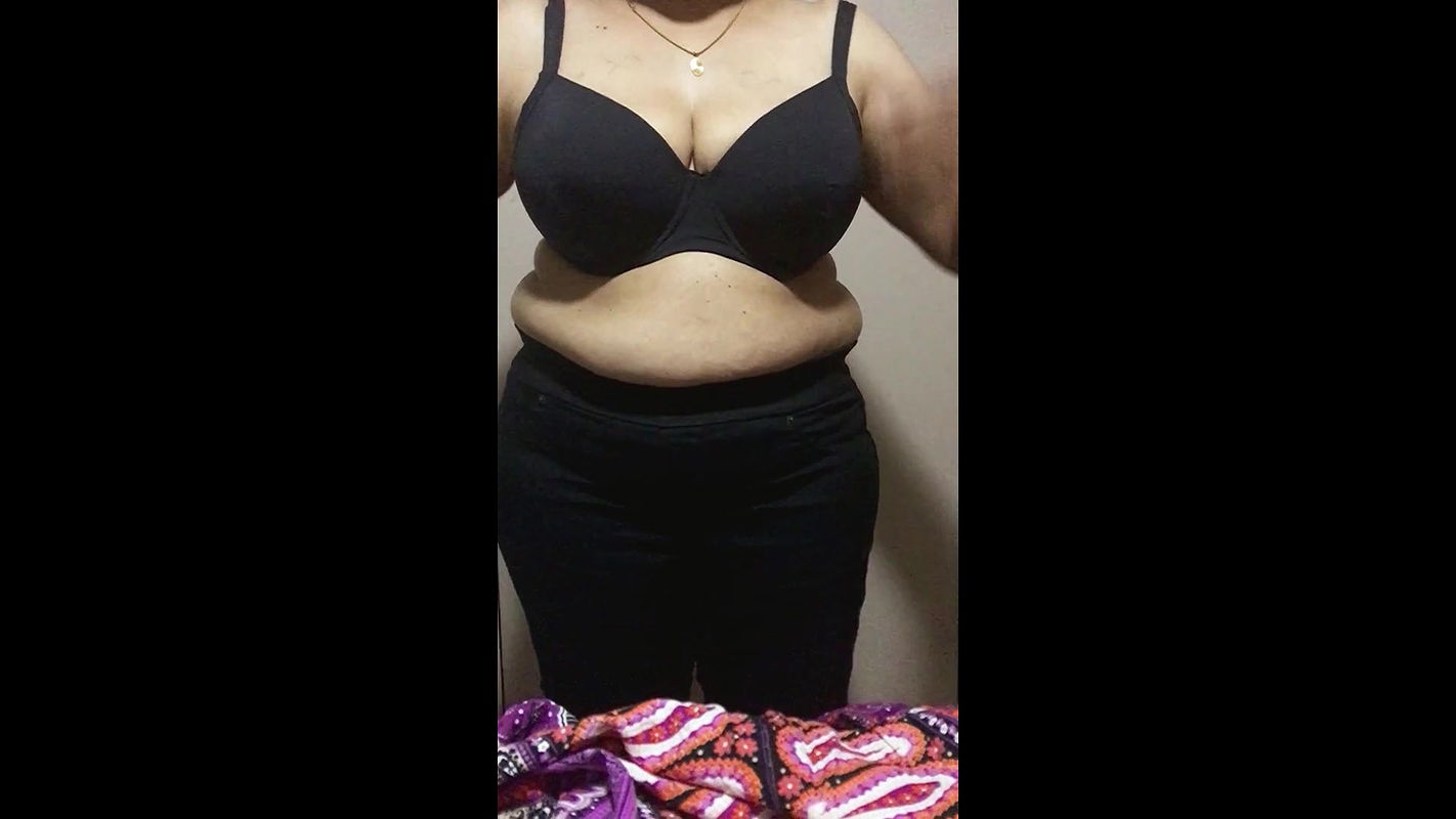 Beautiful Busty Wife changing the dress and exposes her sexy deep cleavage