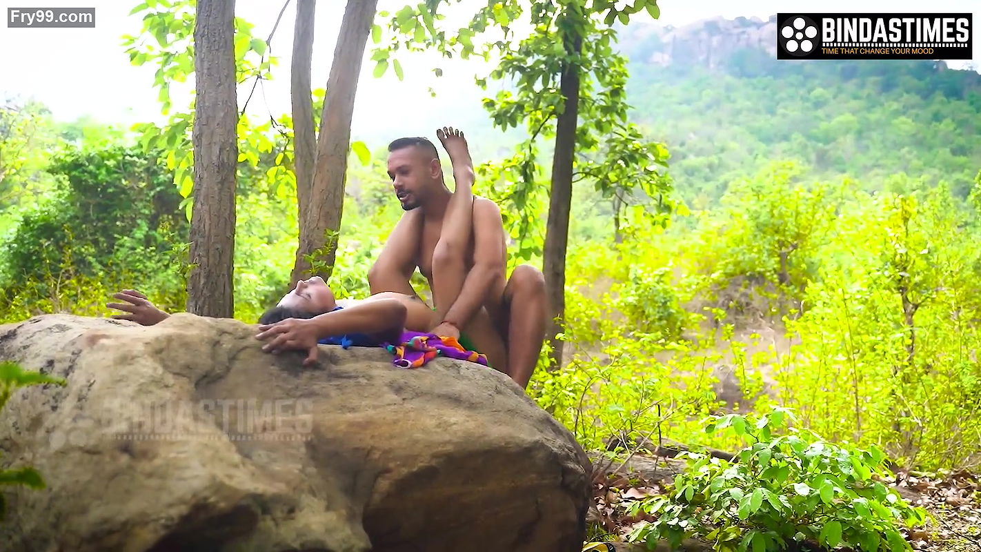 Desi BBW Milf Sucharita Fucks with his Man Outdoor in the Woods