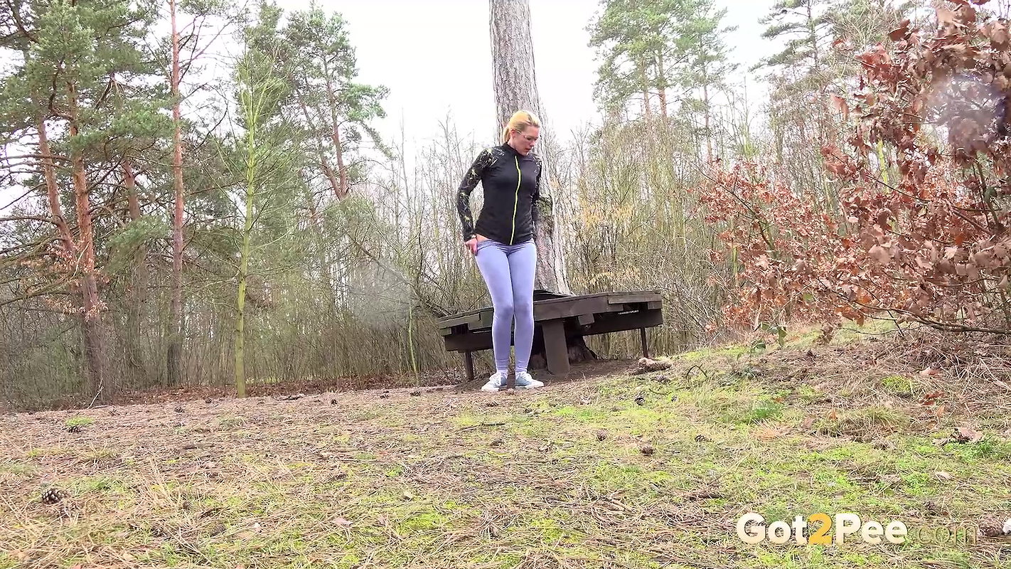 Blonde Hottie Delphine Pees Over The Ground Got2pee