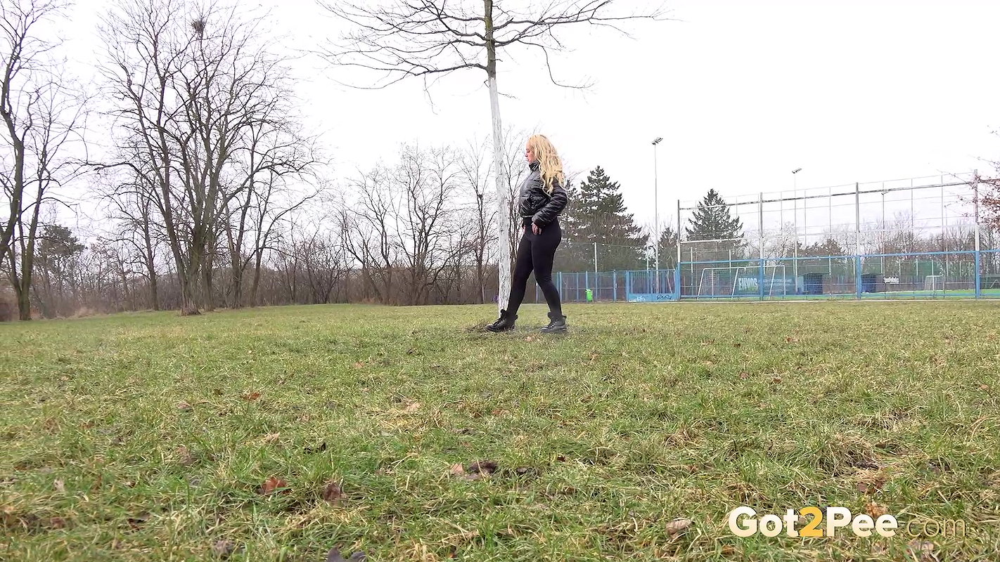 Cute Blonde Squats In The Playing Fields To Pee Got2pee