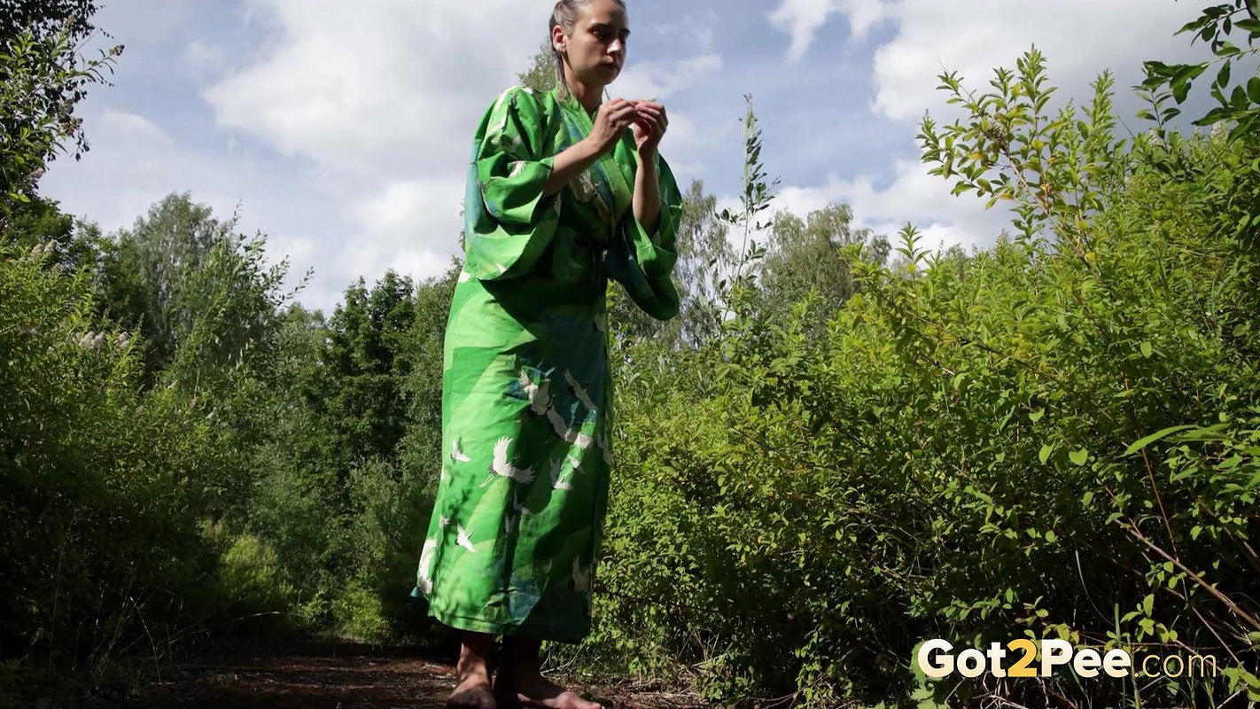 Gorgeous Girl In A Kimono Pees On The Ground Got2pee