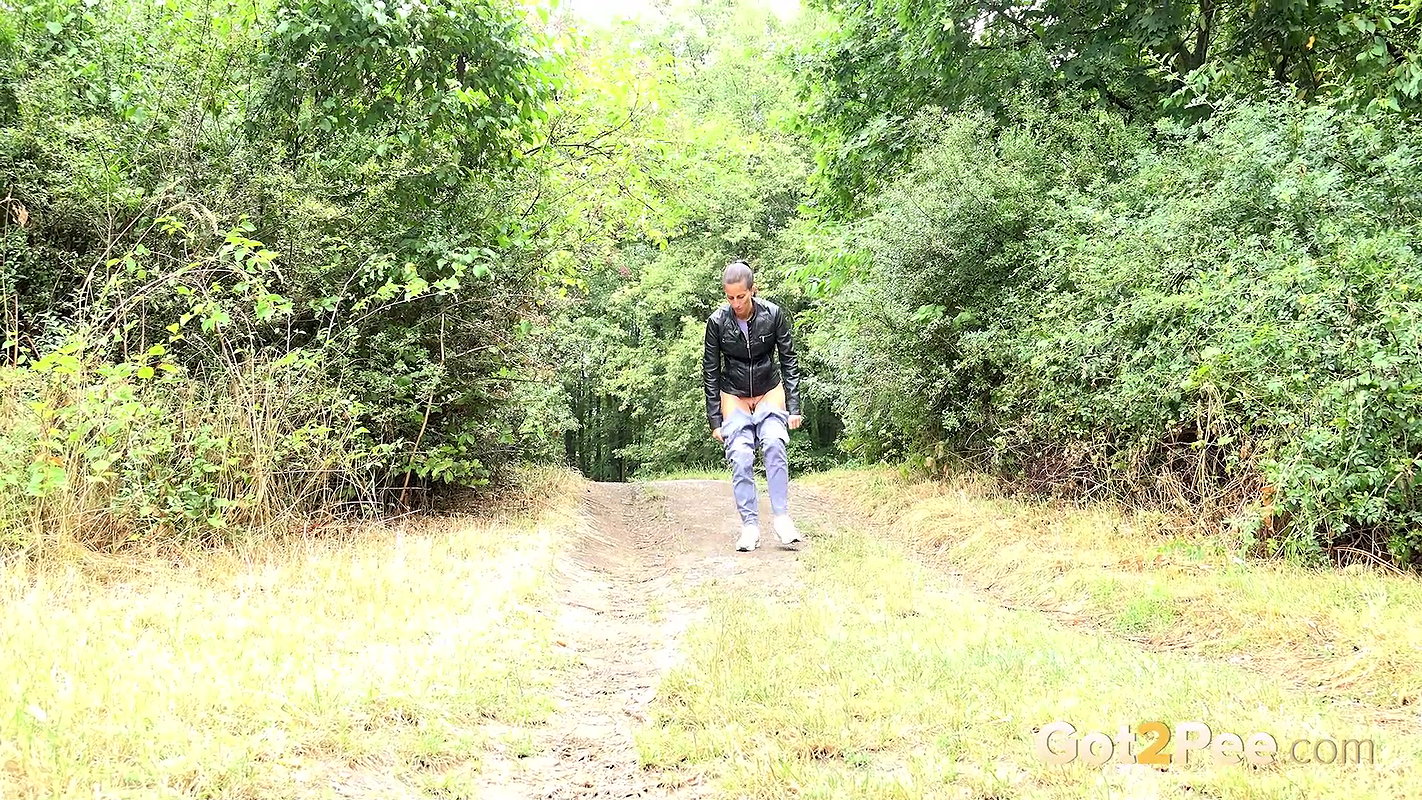 Raven Haired Ali B Squats And Relieves Herself Got2pee
