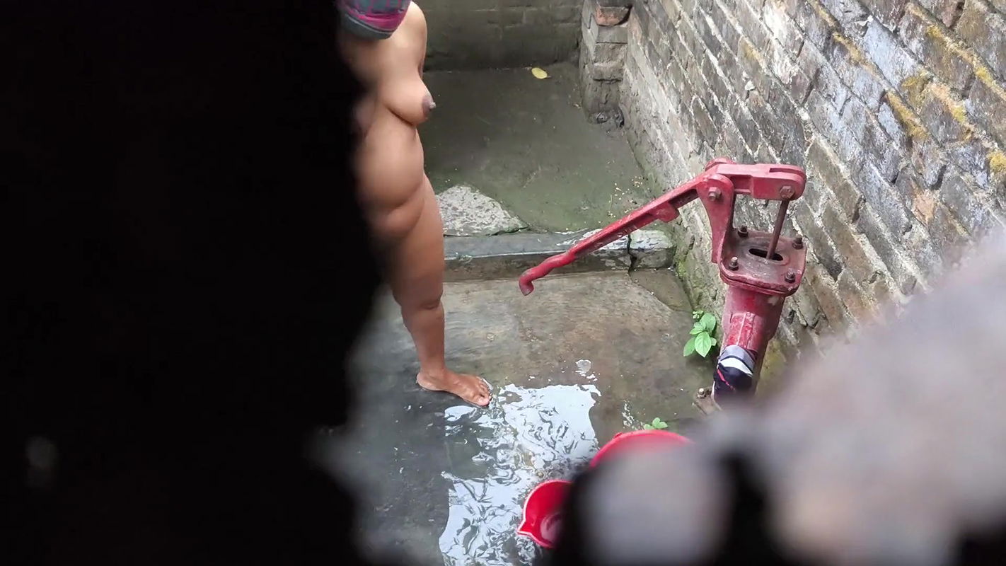 I see my step aunty and my step uncle taking a bath