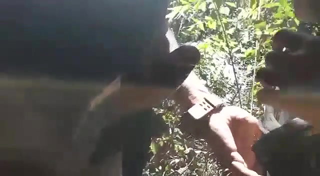 Beautiful girl giving blowjob outdoor when they gone for jungle trip