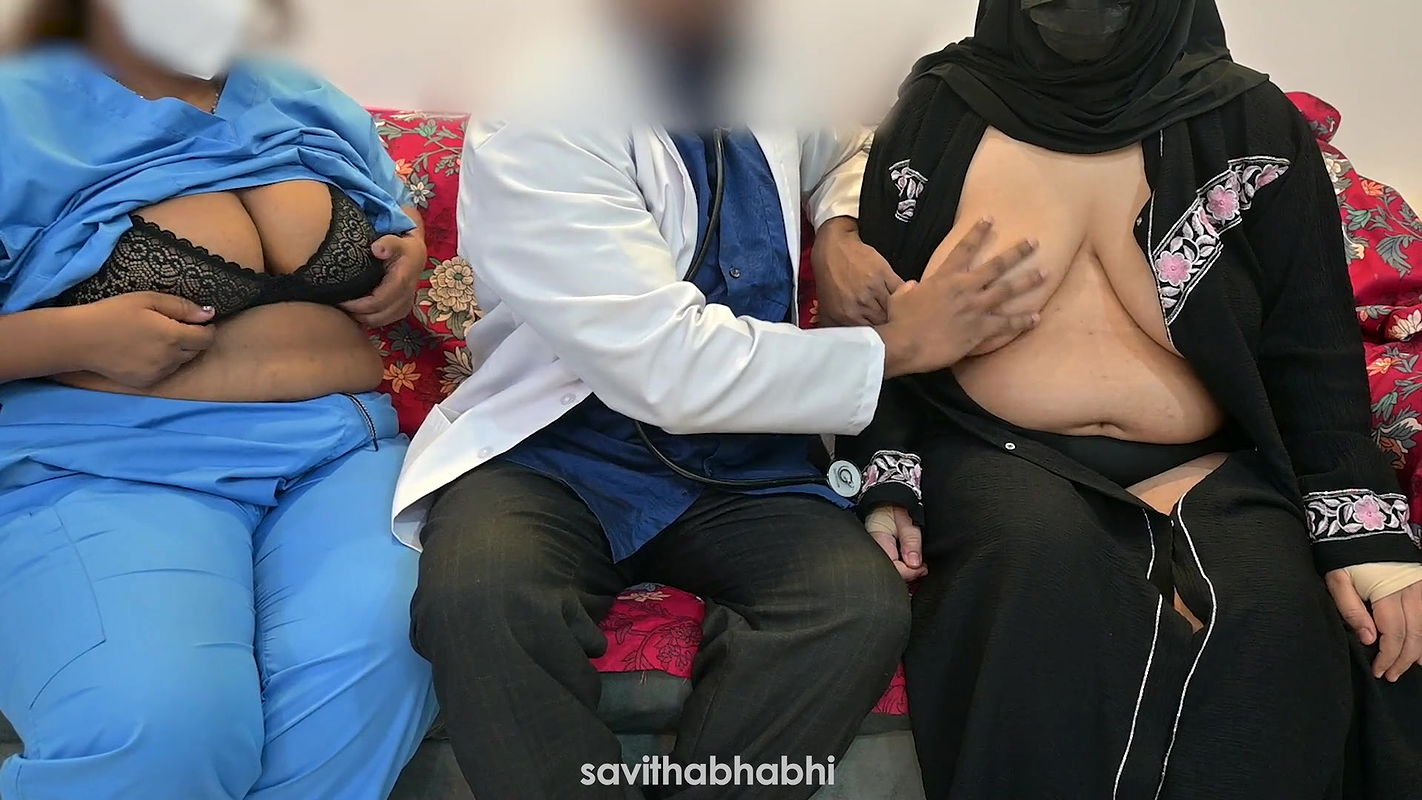 Doctor satisfying his dick with nurse and muslim patient lady