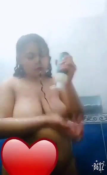 Chubby tanker in bathroom