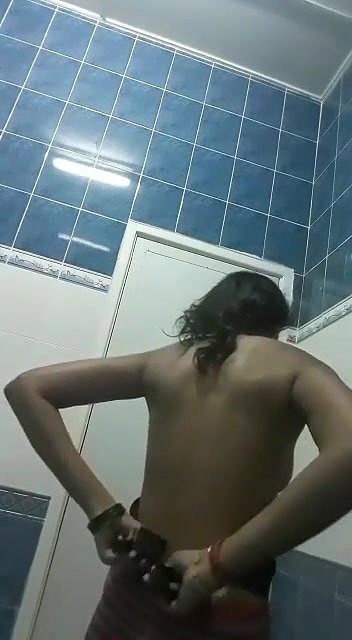 Cute babe in bathroom