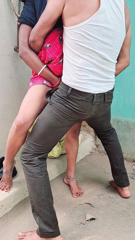 A village Girlfriend and Boyfriend sex outdoors