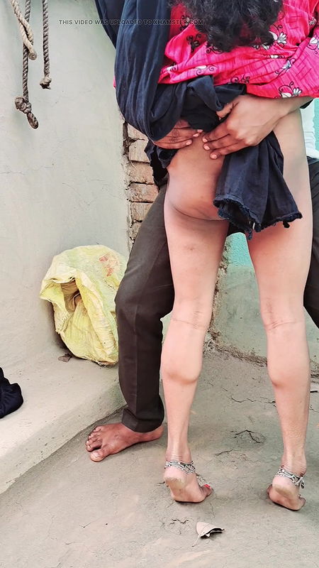 A village Girlfriend and Boyfriend sex outdoors