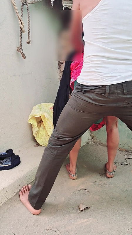 A village Girlfriend and Boyfriend sex outdoors