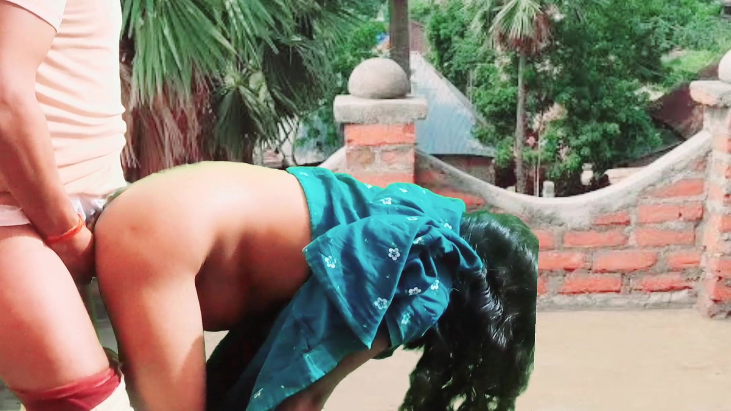 Boobs pressing outdoor