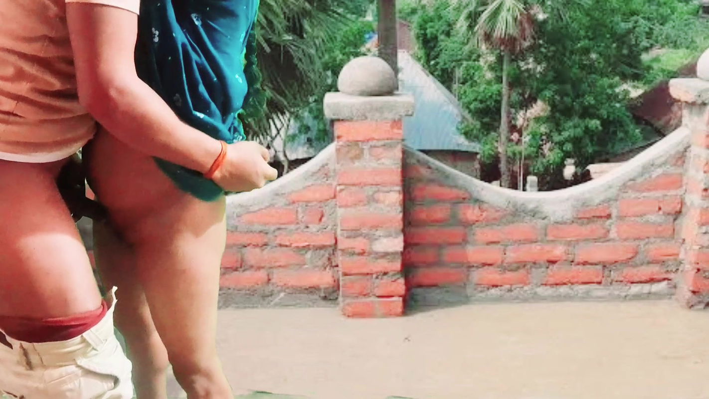 Boobs pressing outdoor