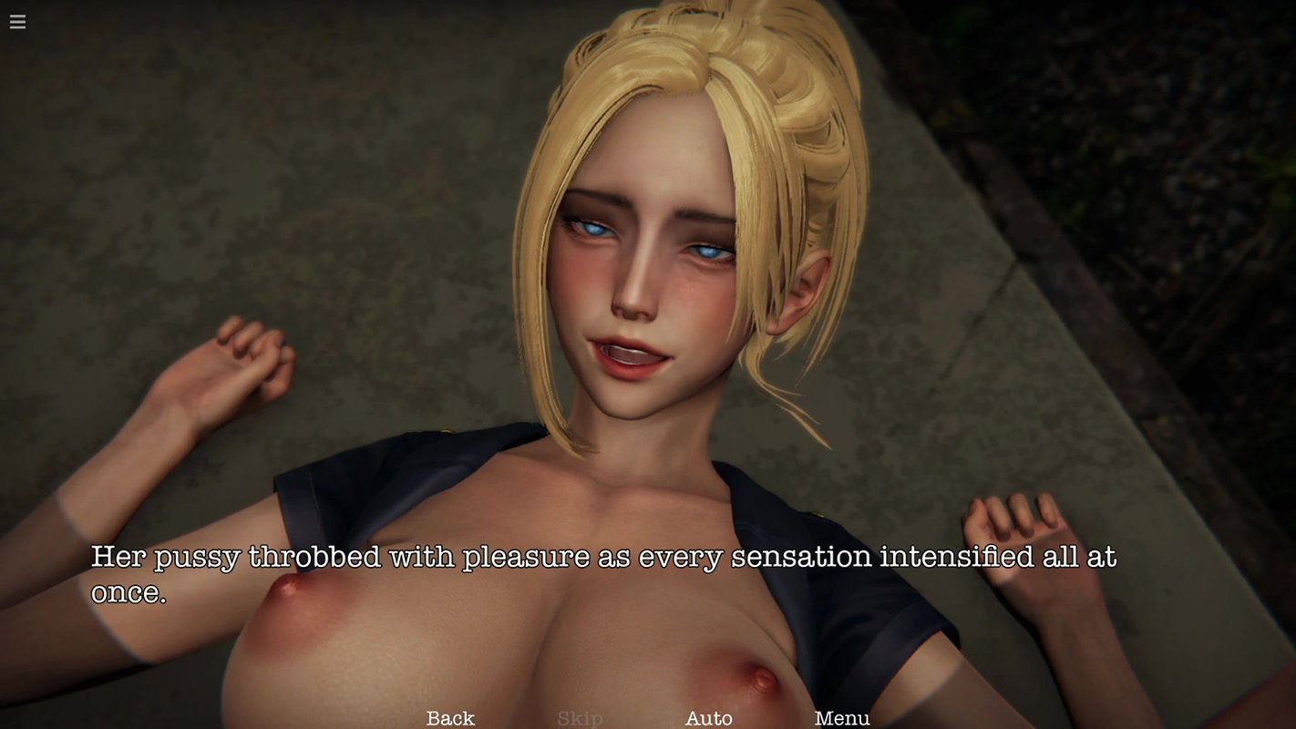 A girl with a very big cock is fucking a pretty cop girl