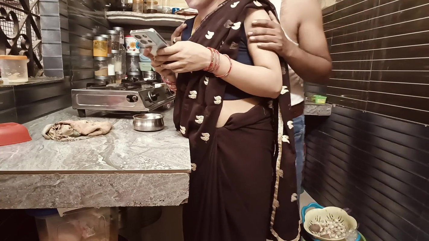 Caught hot and beautiful bhabhi watching porn in the kitchen  Then bhabhi had to give me her pussy