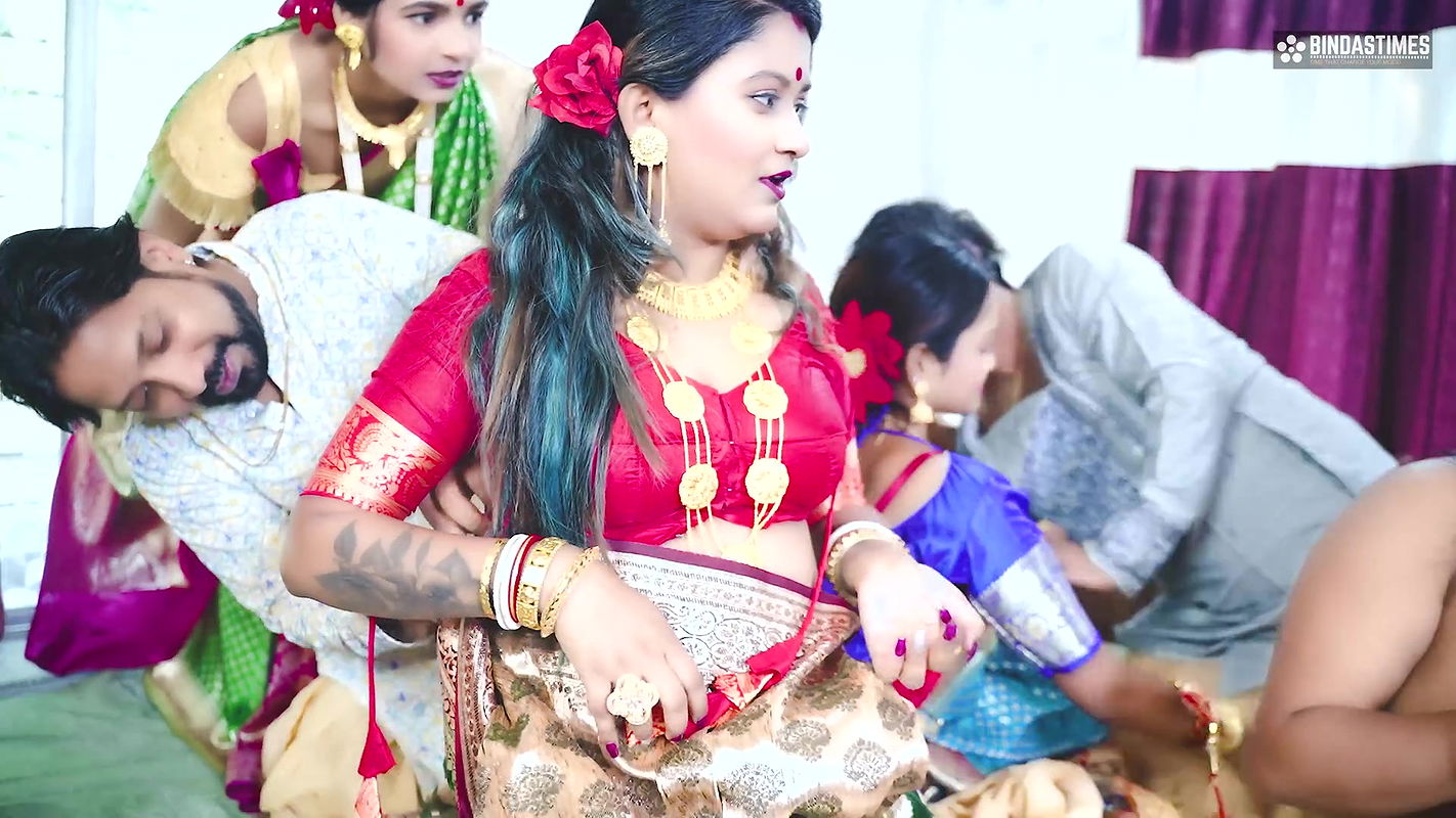 Desi Tharki Indian Jamindar StepBrothers Share their Four wives at the same Time For Real GangBang ( Hindi Audio )