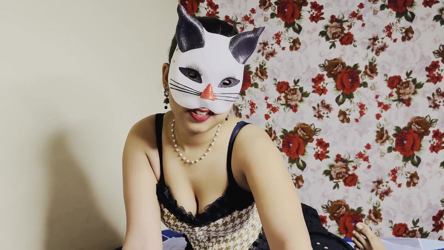 Video with Clear Hindi Audio Voice Indian Hot Cat Masked Girl