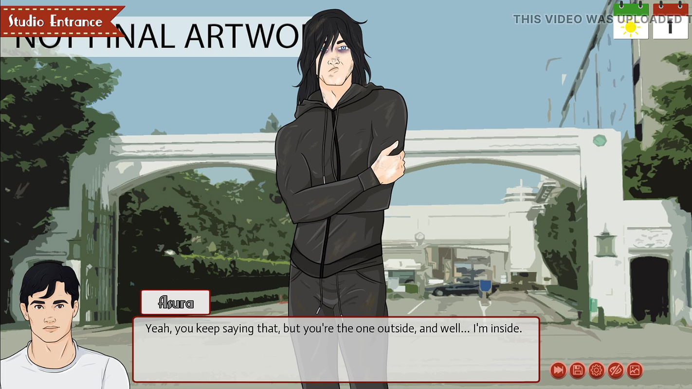 Trying to Convince a Hoodie Guy in Movie Studio