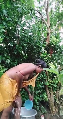 Village bhabhi outdoor bath
