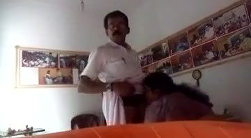 Mature colleagues affair, giving blowjob