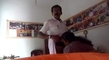 Mature colleagues affair, giving blowjob