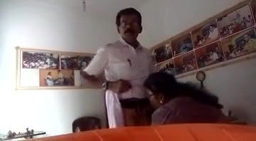 Mature colleagues affair, giving blowjob