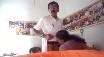 Mature colleagues affair, giving blowjob