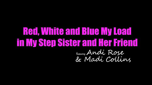 myfamilypies red white and blue my load in my step sister and her friend long