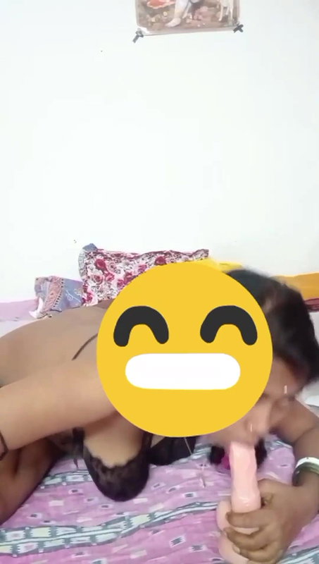 Bengali House Wife Puja Playing Her Milky Boobs and Huge Dildo